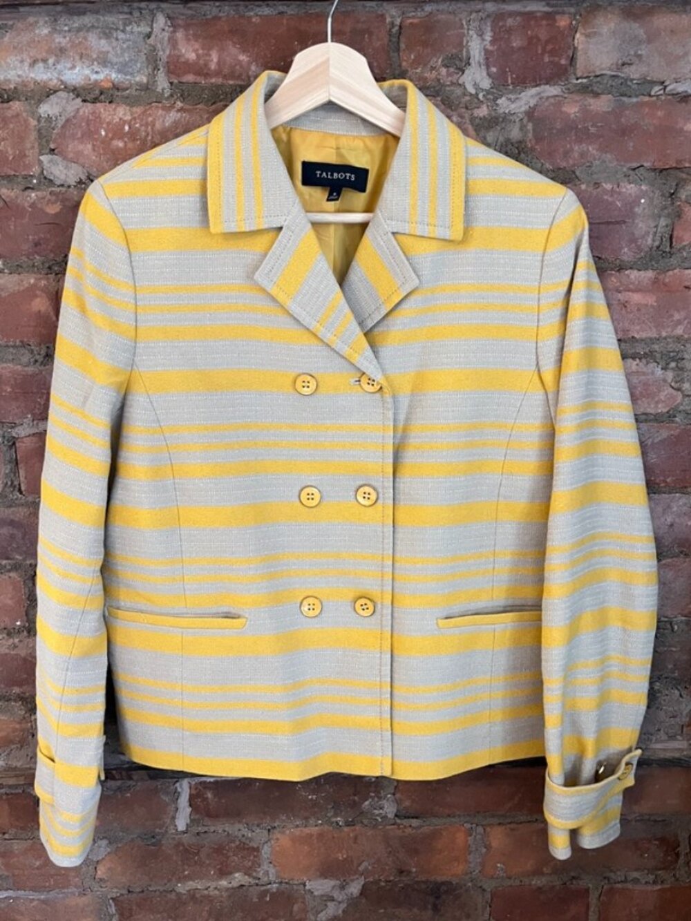 Talbots Double-Breasted Striped Blazer Size 8 Women's
